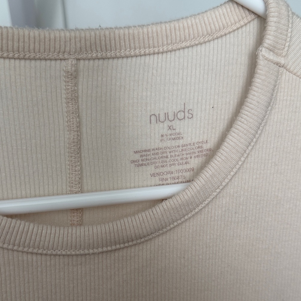Nuuds Beige Ribbed Top - Picture 2 of 3
